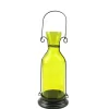 12" Glass Bottle Tea Light Candle Lantern, Yellow
