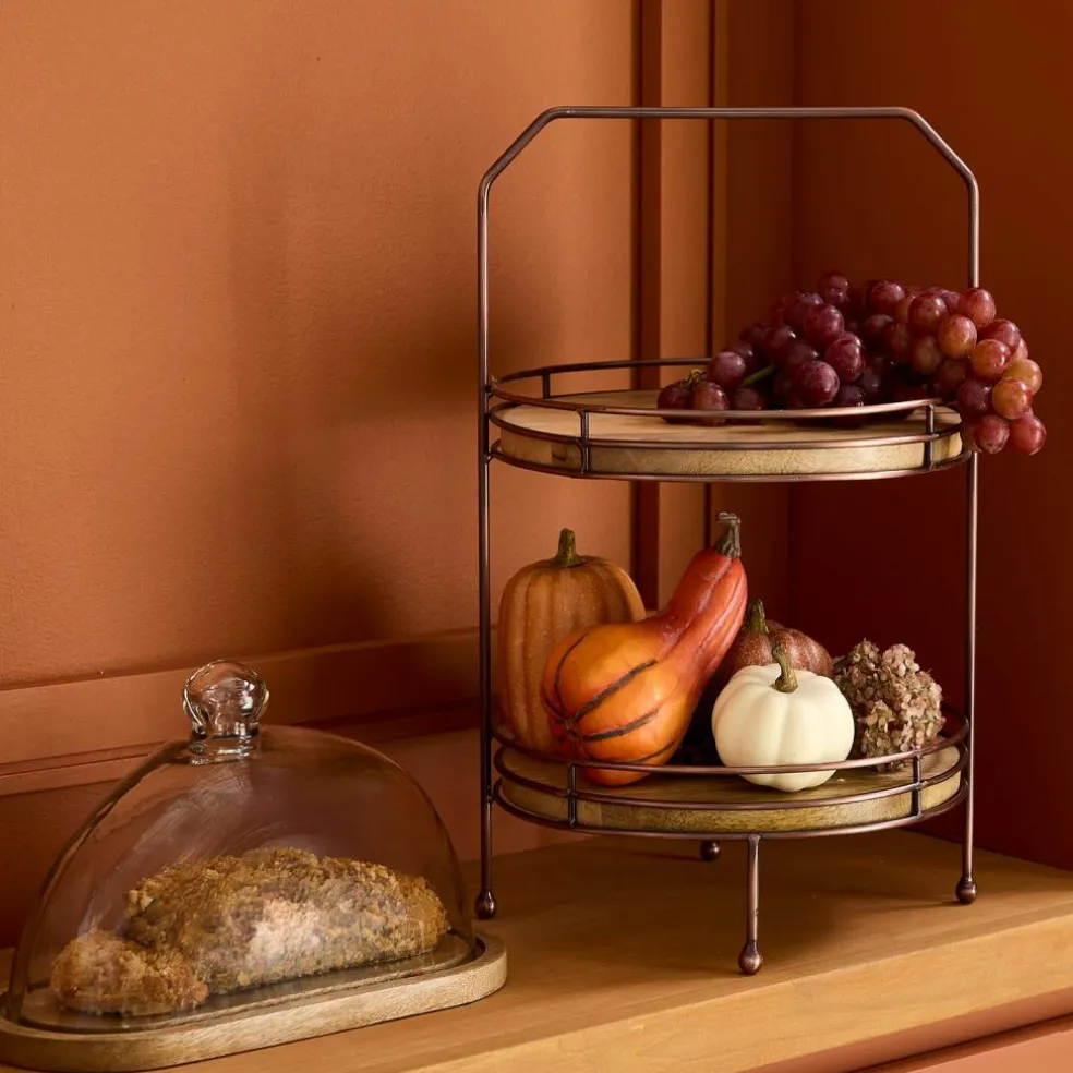 Glass Cloche & Wood Tray by Ashland®