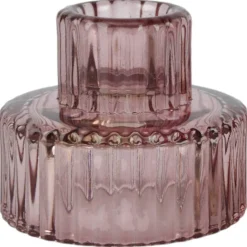 Glass Reversible Candle Holder -