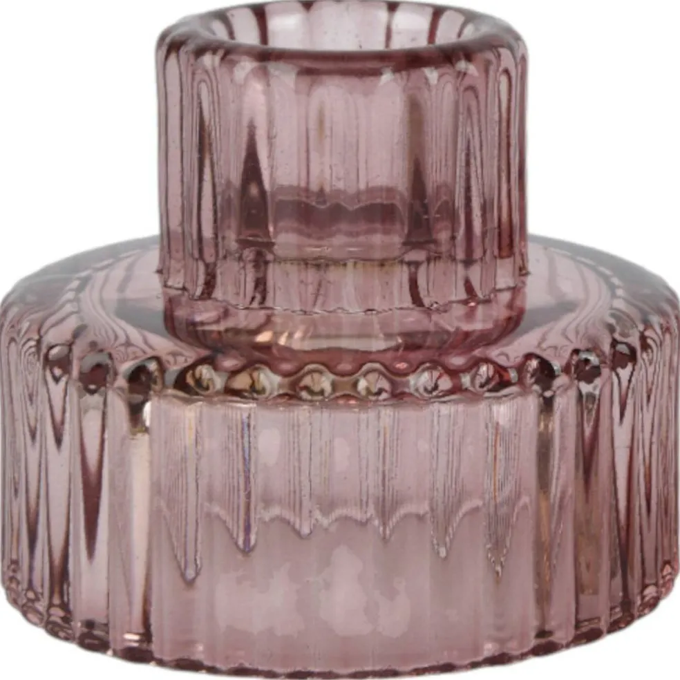 Glass Reversible Candle Holder -
