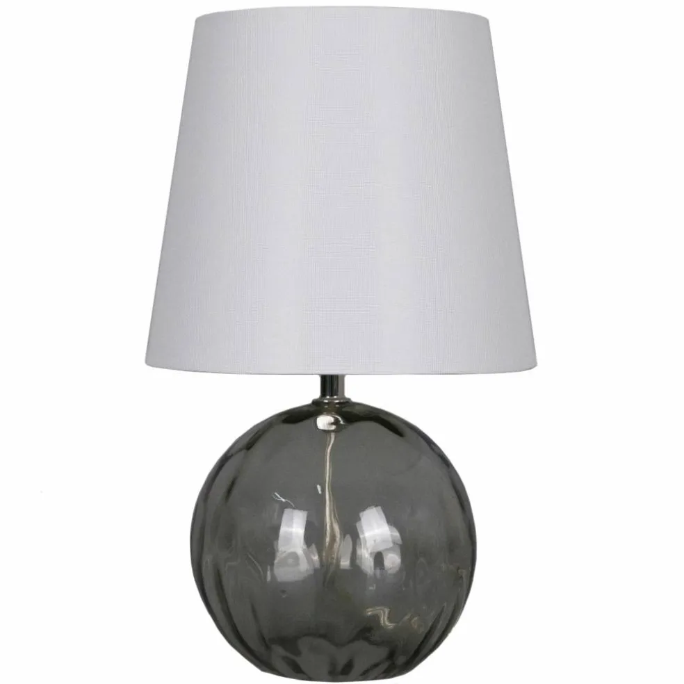 13" Glass Sphere Table Lamp with White Fabric Shade by Ashland®