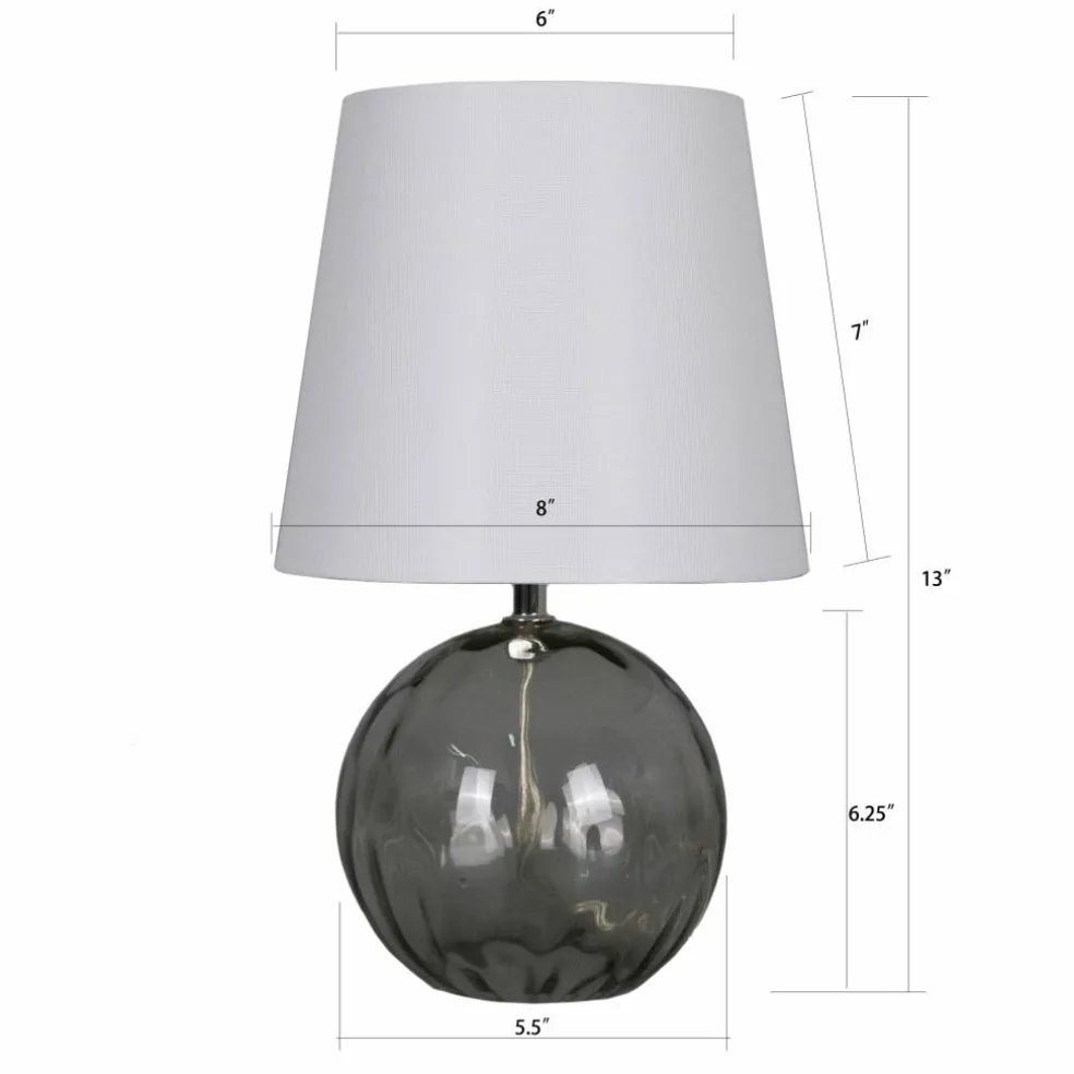13" Glass Sphere Table Lamp with White Fabric Shade by Ashland®