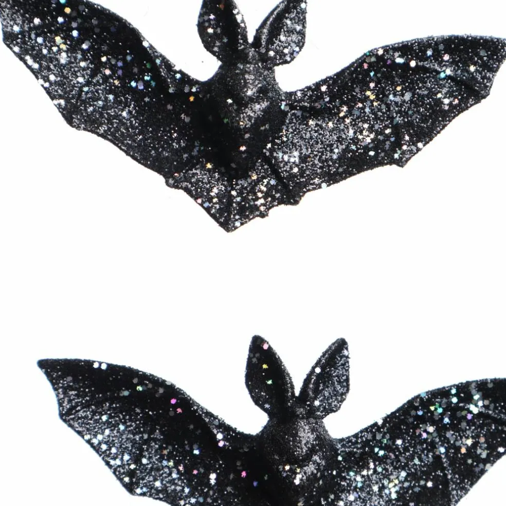 3.5" Glittered Black Plastic Bats, 2ct. by Ashland®