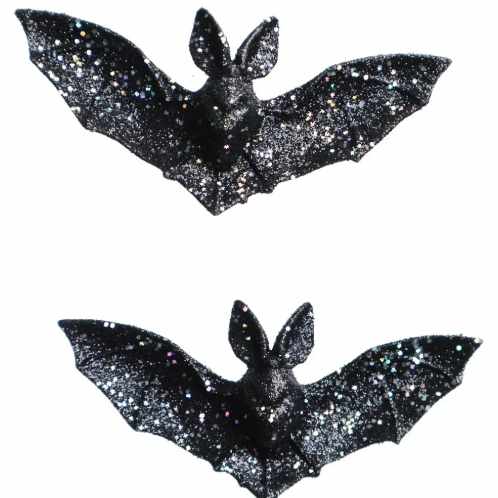 3.5" Glittered Black Plastic Bats, 2ct. by Ashland®