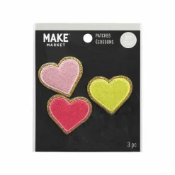 Glitter Heart Iron On Patches, 3ct. by Make Market®