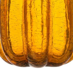Glitzhome® Amber Crackle Glass Pumpkin Set