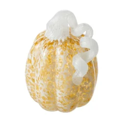 Glitzhome® Amber Dots Fall Pumpkin Glass Tabletop Accent