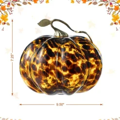 Glitzhome® Amber Dots Glass Pumpkin