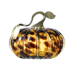 Glitzhome® Amber Dots Glass Pumpkin