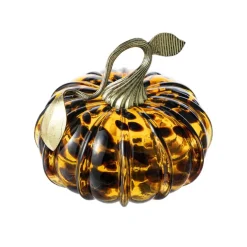 Glitzhome® Amber Dots Glass Pumpkin