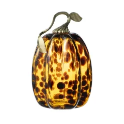 Glitzhome® Amber Dots Glass Pumpkin