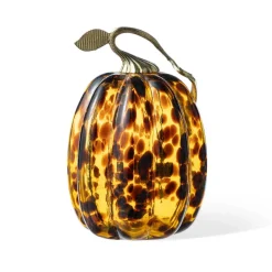 Glitzhome® Amber Dots Glass Pumpkin