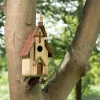 Glitzhome® Distressed Wooden Church Birdhouse