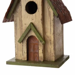 Glitzhome® Distressed Wooden Church Birdhouse