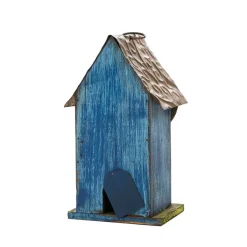 Glitzhome® Distressed Wooden Birdhouse with Leaves