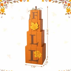 Glitzhome® 25.5" Double-Sided Wood Fall & Halloween Porch Décor