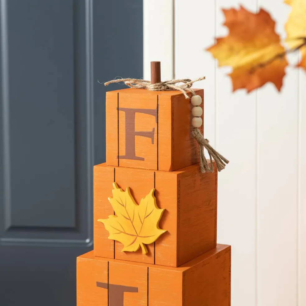 Glitzhome® 25.5" Double-Sided Wood Fall & Halloween Porch Décor