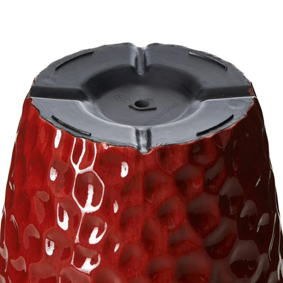 Glitzhome® 23.75" Eco-Friendly Honeycomb Textured Red Tall Plastic Planters, 2ct.