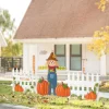 Glitzhome® Fall Metal Scarecrow, Pumpkin & Fence Yard Stake Set