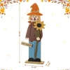 Glitzhome® 36" Fall Solid Wood Scarecrow Porch Decor