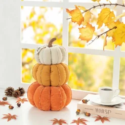 Glitzhome® 13" Fall Stacked Fabric Pumpkin