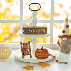 Glitzhome® Fall Wood Word Signs Table Décor Set