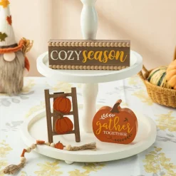 Glitzhome® Fall Wood Word Signs Table Décor Set