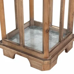 Glitzhome® Farmhouse Natural Wooden Church Window Frame Lanterns, 2ct.