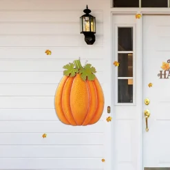 Glitzhome® 3ft. Fall Metal Embossed Glitter Pumpkin Yard Stake
