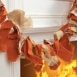 Glitzhome® 6ft. Fall Plaid Fabric Garland