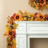 Glitzhome® 6ft. Fall Sunflower, Maple Leaf & Berry Garland