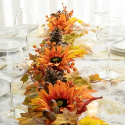 Glitzhome® 6ft. Fall Sunflower, Maple Leaf & Berry Garland