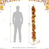 Glitzhome® 6ft Fall Velvet Pumpkin, Pinecone & Berry Garland