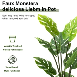 Glitzhome® 3.5ft. Faux Monstera in Pot