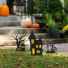 Glitzhome® 2ft. Halloween Metal Silhouette Haunted House and Ghost Tree Yard Stake Set