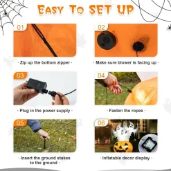 Glitzhome® 6ft. Lighted 3 Ghosts In Jack-O'-Lantern Pumpkin with Scream Inflatable Décor