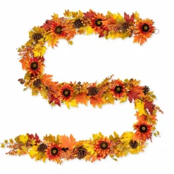 Glitzhome® 12ft Oversized Fall Sunflower Garland