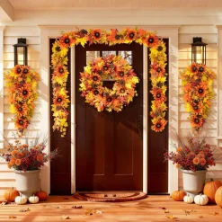 Glitzhome® 12ft Oversized Fall Sunflower Garland
