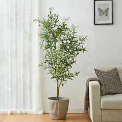 Glitzhome® 6ft. Potted Faux Olive Tree