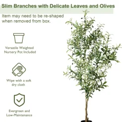 Glitzhome® 6ft. Potted Faux Olive Tree