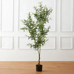 Glitzhome® 6ft. Potted Faux Olive Tree