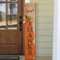 Glitzhome® 3.5ft. Thanksgiving Wooden Pumpkin Porch Sign