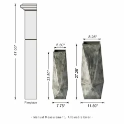 Glitzhome® Geometric Antique Silver Metal Floor Vases Set