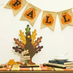 Glitzhome® 'Give Thanks' Turkey Décor