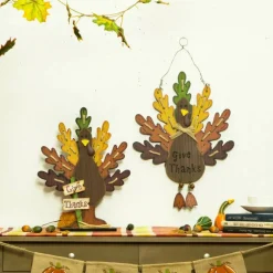 Glitzhome® 'Give Thanks' Turkey Hanging Wall Décor