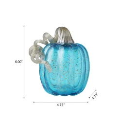 Glitzhome® Glass Pumpkin, Blue