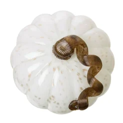 Glitzhome® Glass Pumpkin, Golden & White