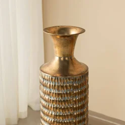 Glitzhome®  Gold Embossed Verdigris Metal Floor Vases Set