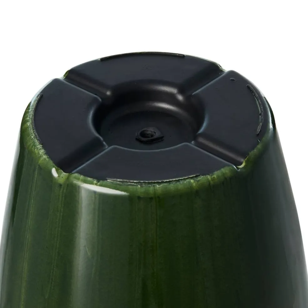 Glitzhome® 23.5" Gradient Green Faux Ceramic Tall Plastic Planters, 2ct.