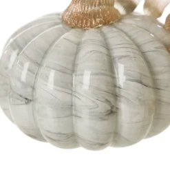 Glitzhome® Gray Marble Glass Pumpkin Set